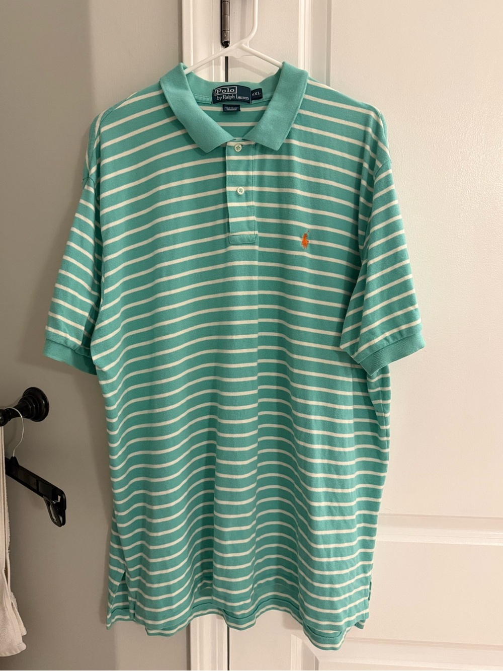 Polo by Ralph Lauren Men’s Mint Green Striped Polo Shirt